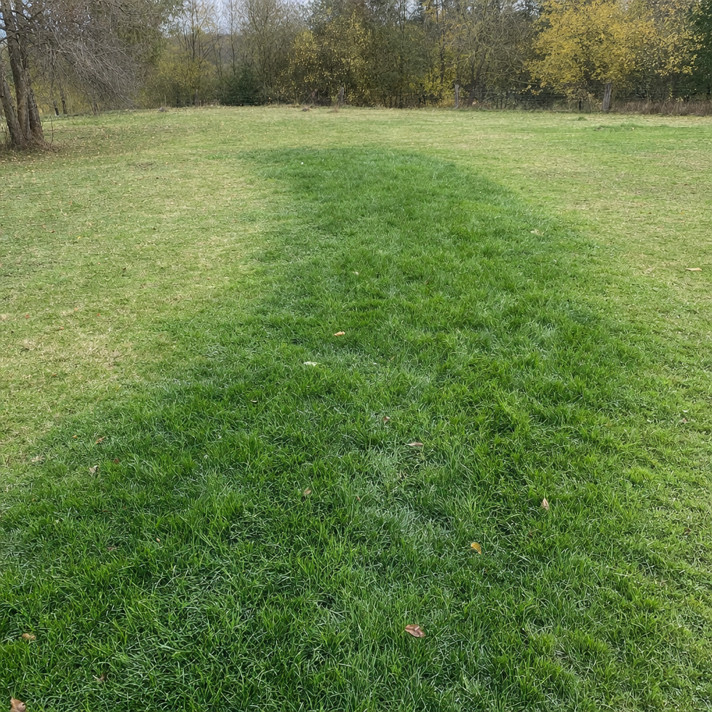 A soggy, unusually green patch of lawn over the drain field of a Richmond Hill home, a sign the septic tank needs pumping